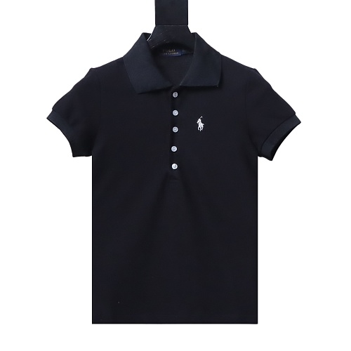 Ralph Lauren Pony Logo Embroidered Short-Sleeve Button-Down Shirt Black