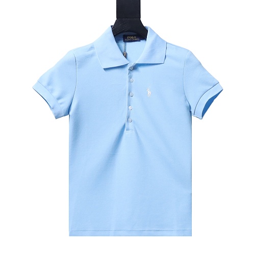 Ralph Lauren Pony Logo Embroidered Short-Sleeve Button-Down Shirt Blue