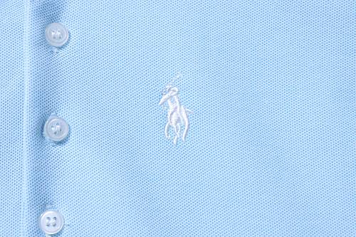 Ralph Lauren Pony Logo Embroidered Short-Sleeve Button-Down Shirt Blue