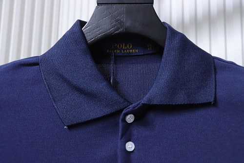 Ralph Lauren Pony Logo Embroidered Short-Sleeve Button-Down Shirt Navy Blue