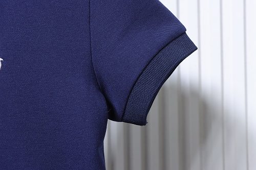 Ralph Lauren Pony Logo Embroidered Short-Sleeve Button-Down Shirt Navy Blue