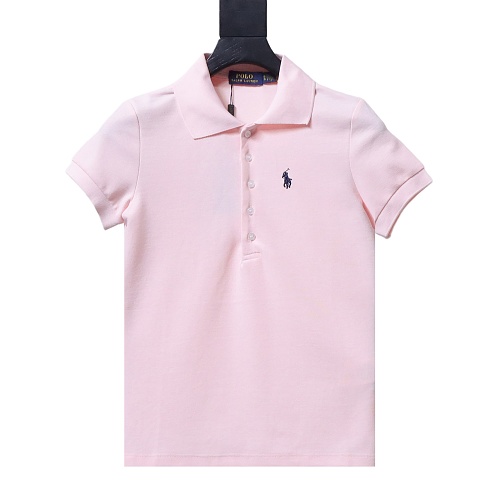 Ralph Lauren Pony Logo Embroidered Short-Sleeve Button-Down Shirt Pink