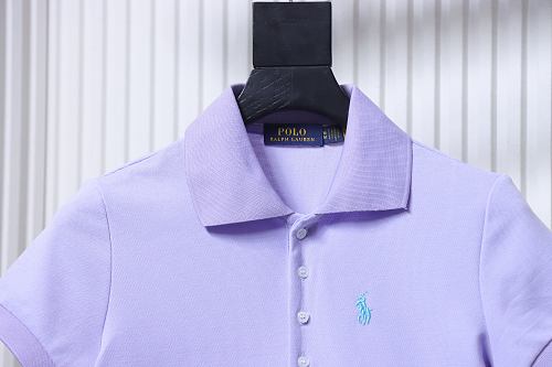 Ralph Lauren Pony Logo Embroidered Short-Sleeve Button-Down Shirt Purple