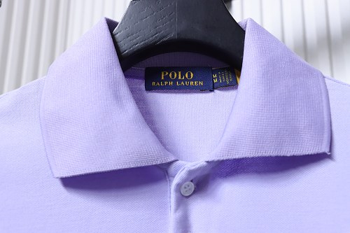 Ralph Lauren Pony Logo Embroidered Short-Sleeve Button-Down Shirt Purple