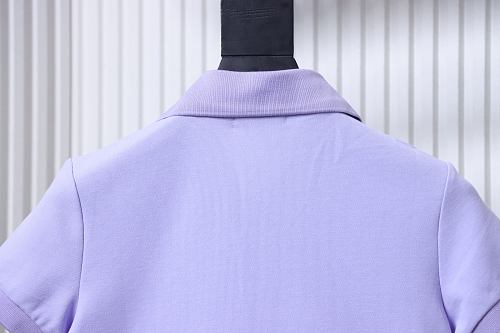 Ralph Lauren Pony Logo Embroidered Short-Sleeve Button-Down Shirt Purple