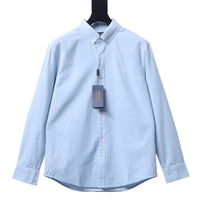 Ralph Lauren Small Warhorse Logo Embroidered Long-Sleeve Shirt Blue 01