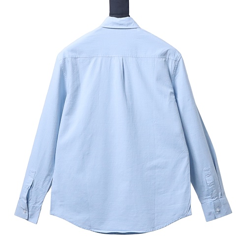 Ralph Lauren Small Warhorse Logo Embroidered Long-Sleeve Shirt Blue