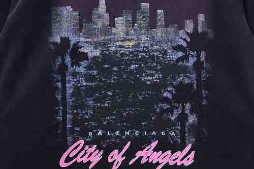 Balenciaga Los Angeles Nightscape Distressed T-Shirt
