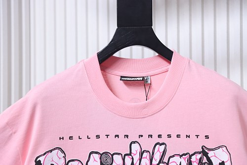 Hellstar Futuristic Tech-Style Graffiti T-Shirt Pink
