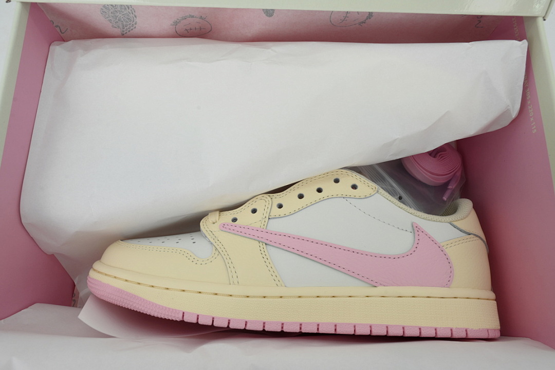 Travis Scott x Air Jordan 1 Low Soft Powder Pouring IQ7604-100