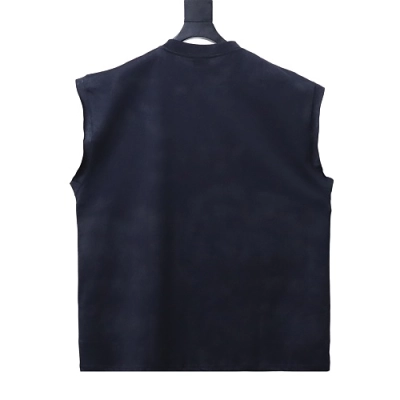 Balenciaga City Nightscape Print Short Sleeve Vest Black 02