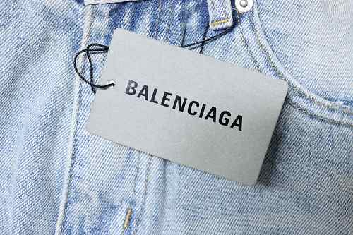Balenciaga Denim Shorts with Fringed Hems