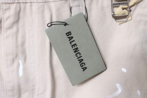 Balenciaga Distressed Plaid-Pocket Denim Shorts
