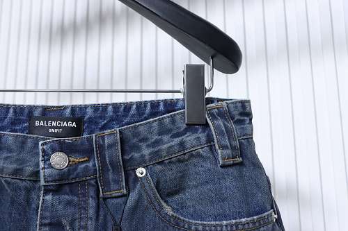 Balenciaga High Summer Distressed Denim Shorts