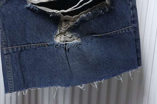Balenciaga High Summer Distressed Denim Shorts