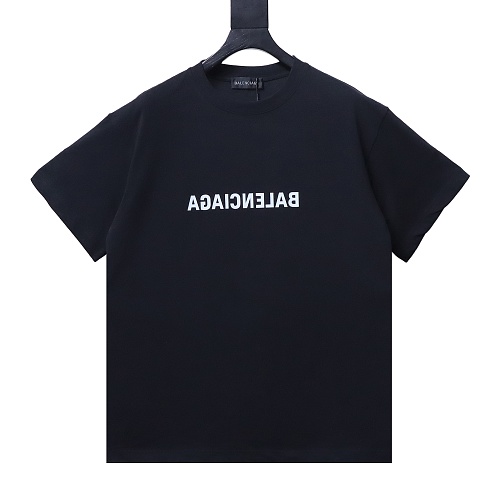 Balenciaga Inverted Letter Print T-Shirt Black