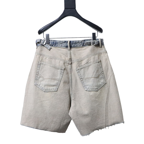 Balenciaga Reversible Distressed Denim Shorts