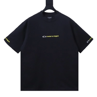 Balenciaga Sleeve Logo Embroidered T-Shirt Black 01