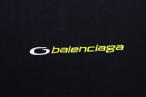 Balenciaga Sleeve Logo Embroidered T-Shirt Black