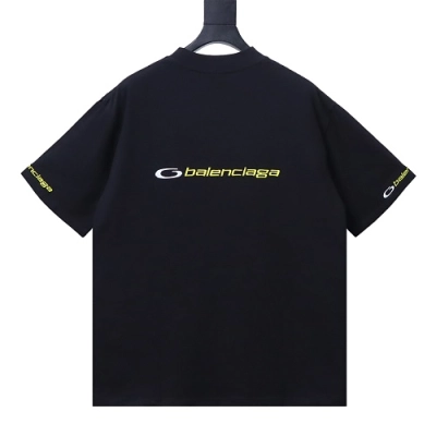 Balenciaga Sleeve Logo Embroidered T-Shirt Black 02