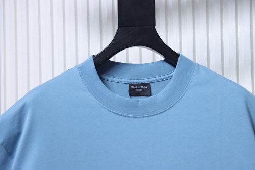Balenciaga Sleeve Logo Embroidered T-Shirt Blue