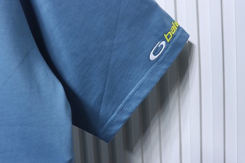 Balenciaga Sleeve Logo Embroidered T-Shirt Blue