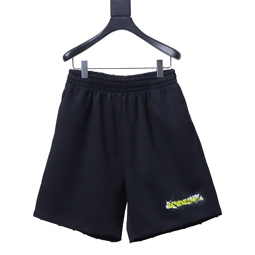 Balenciaga Spray-Paint Letter Drawstring Shorts