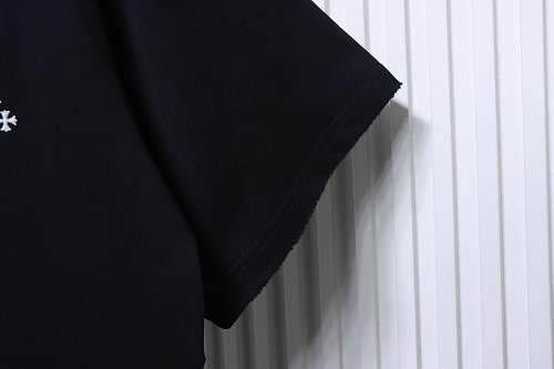 Chrome Hearts Black and White Cross-Embroidered T-Shirt