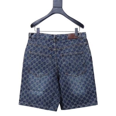 Gucci All-Over Monogram Denim Shorts 02
