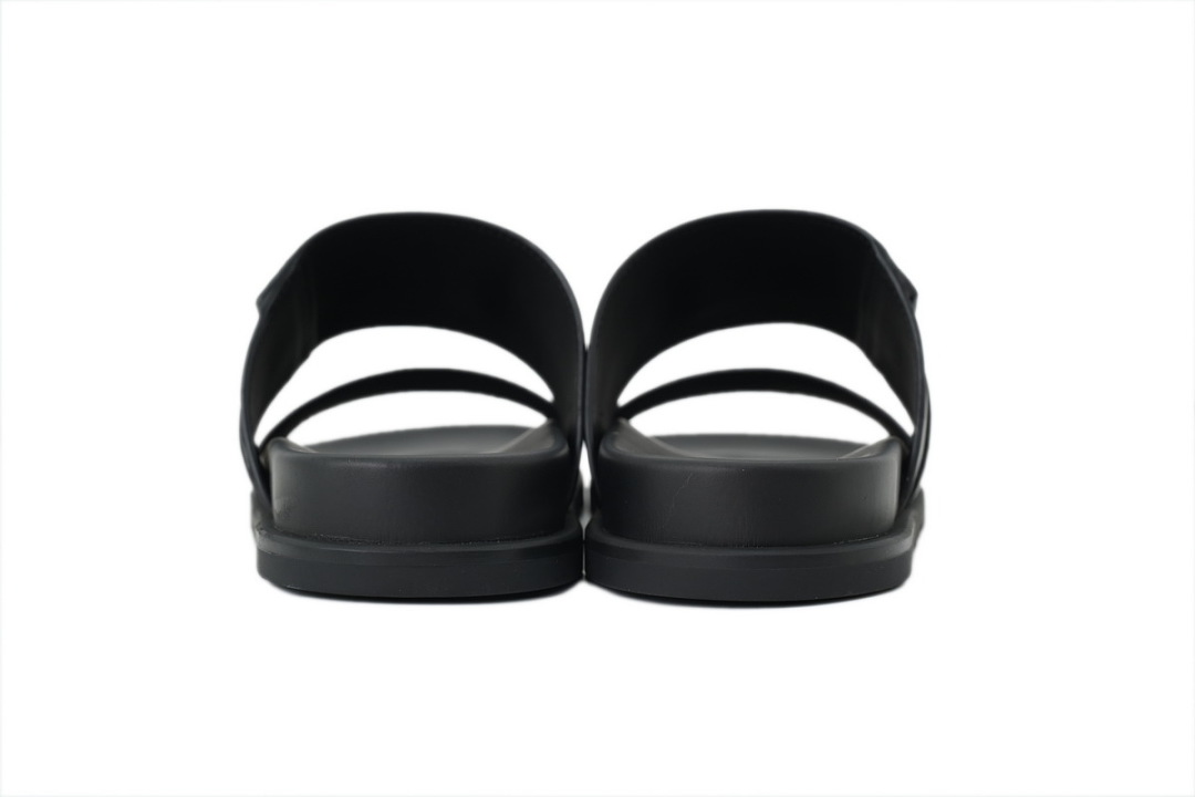 Hermes Flat Slide Sandals Black