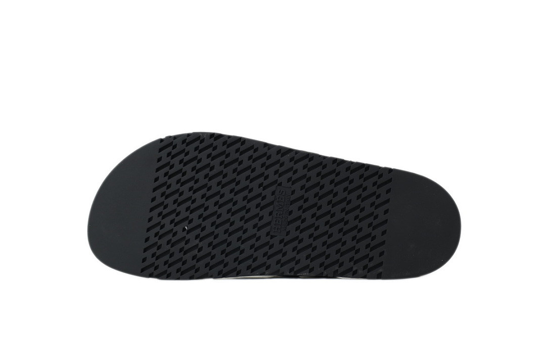 Hermes Flat Slide Sandals Black
