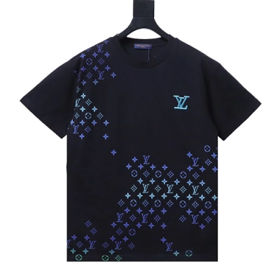 Louis Vuitton Gradient Embroidered T-Shirt Black 01