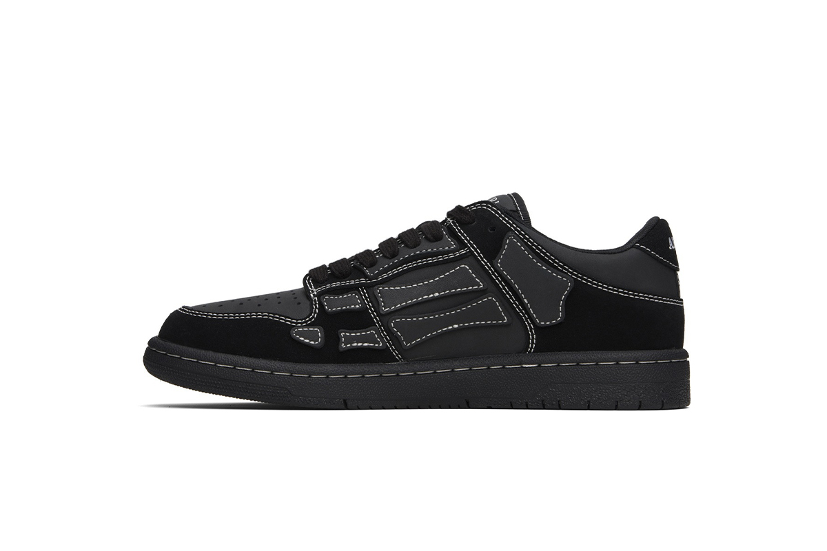 Amiri Skel Top Low  Leather and Suede Black