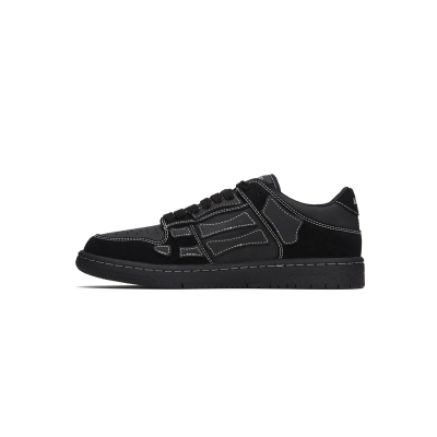 Amiri Skel Top Low  Leather and Suede Black 01