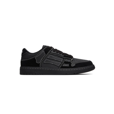 Amiri Skel Top Low  Leather and Suede Black 02