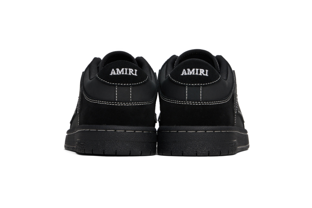 Amiri Skel Top Low  Leather and Suede Black