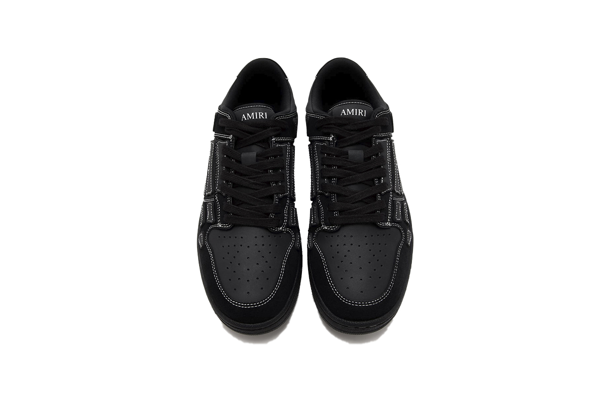 Amiri Skel Top Low  Leather and Suede Black