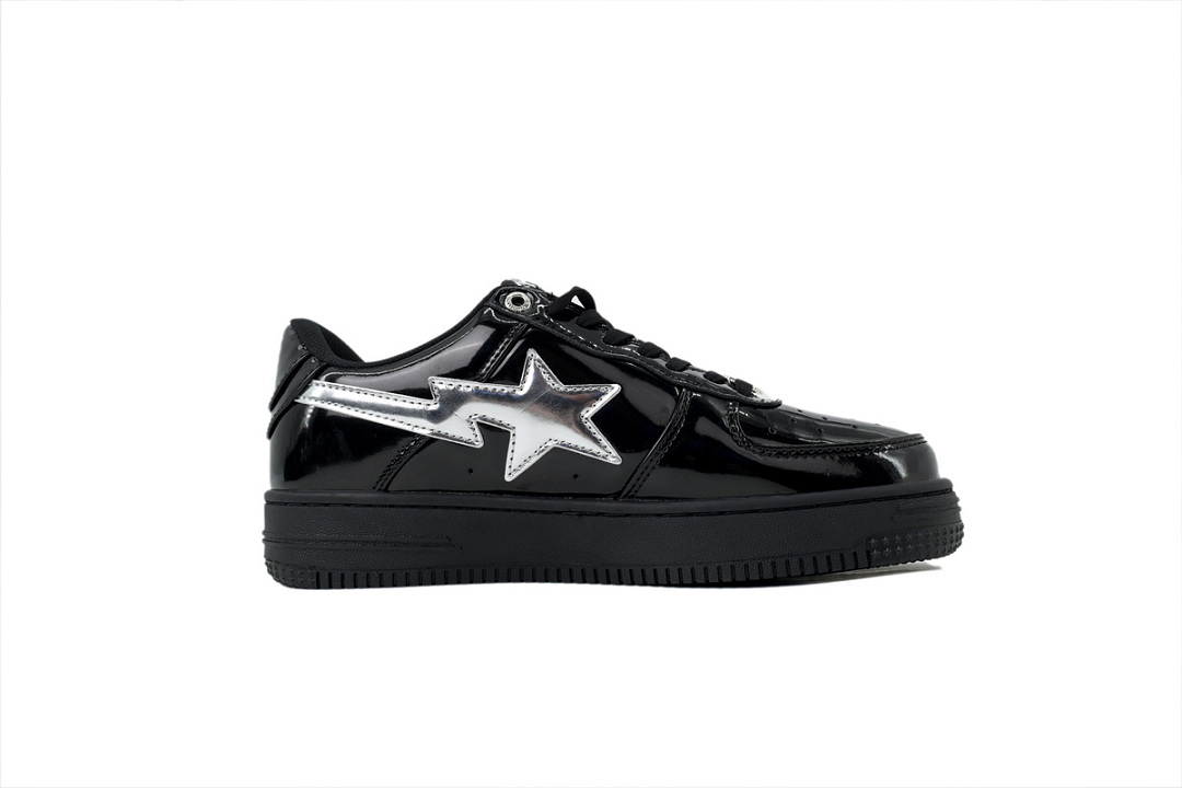 A Bathing Ape Bape SK8 Sta Black Silver OZXSHM 191302M