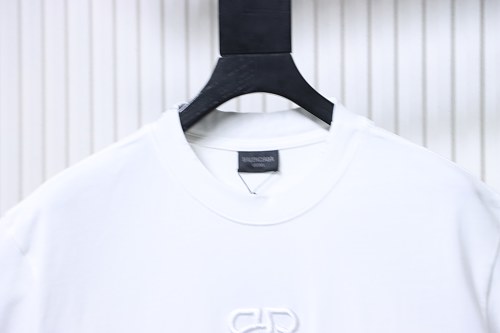 Balenciaga Roma Series Embroidered Distressed T-Shirt White