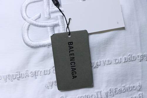 Balenciaga Roma Series Embroidered Distressed T-Shirt White
