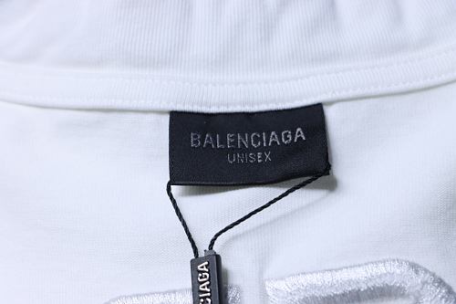 Balenciaga Roma Series Embroidered Distressed T-Shirt White