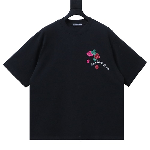 Chrome Hearts Floral Appliqué T-shirt Black