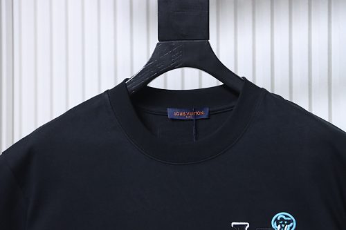 Louis Vuitton Back Four-Leaf Star-Flower Print T-Shirt Black