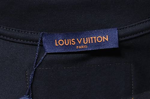 Louis Vuitton Back Four-Leaf Star-Flower Print T-Shirt Black