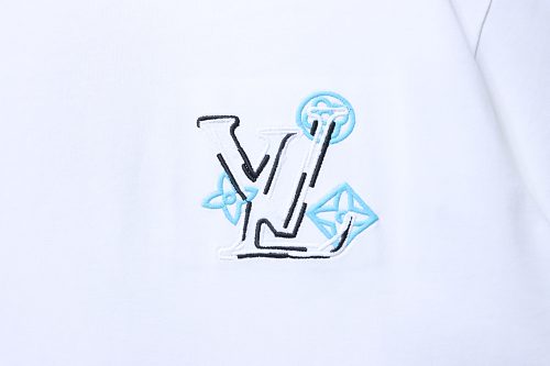Louis Vuitton Back Four-Leaf Star-Flower Print T-Shirt White
