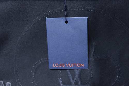 Louis Vuitton Distressed Denim Patchwork Embroidered T-Shirt Black