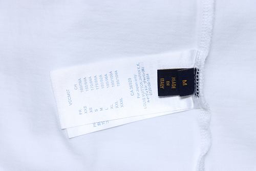 Louis Vuitton Distressed Denim Patchwork Embroidered T-Shirt White