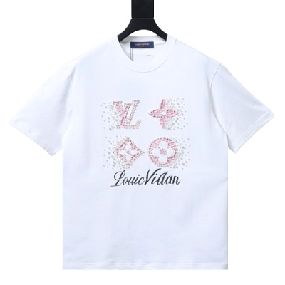 Louis Vuitton Linear Beaded Embroidery T-Shirt White 01