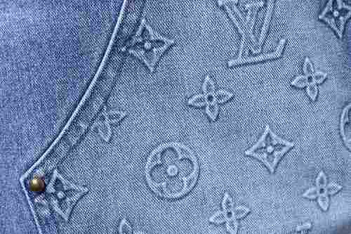 Louis Vuitton Monogram Embossed Denim Shorts