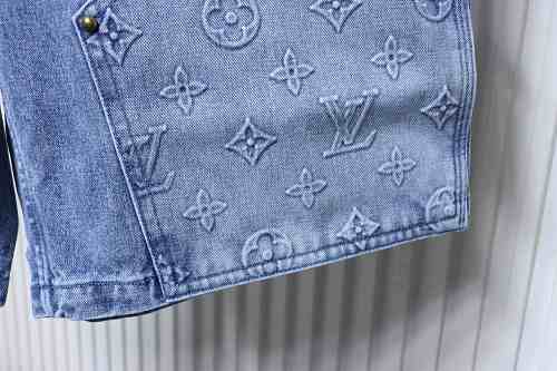 Louis Vuitton Monogram Embossed Denim Shorts